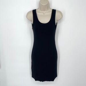 Cotton Citizen NEW Verona Mini Rib Knit Dress Sleeveless *REPAIR* Size M Black